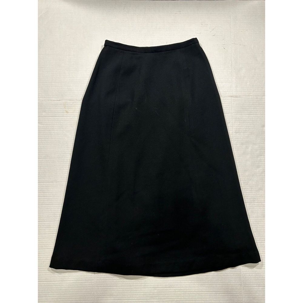 Talbots Vintage Calf Length Trumpet Flare Black Woolmark‎ Skirt size 6 Petite